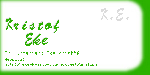 kristof eke business card