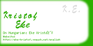 kristof eke business card